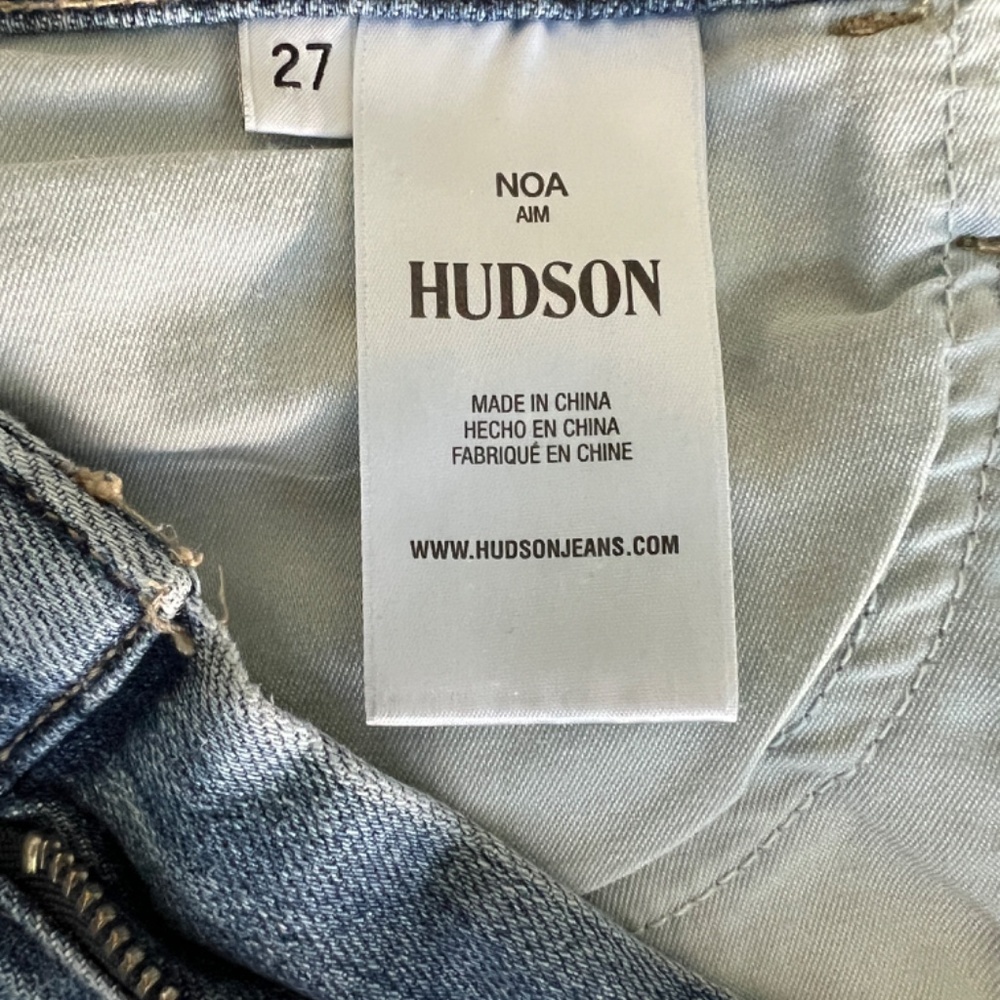 Hudson Women's 27 NOA High-Rise Straight Leg Cropped Jeans Frayed Hem Light Wash - Picture 4 of 6